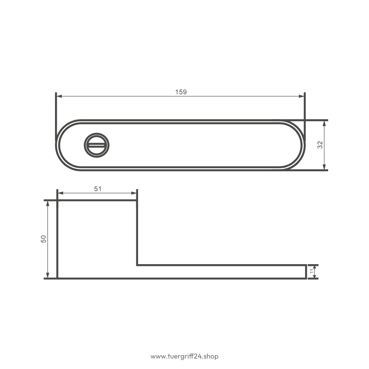 Türgriff Minimo R Schwarz matt von Griffwelt - Tuergriff24.shop