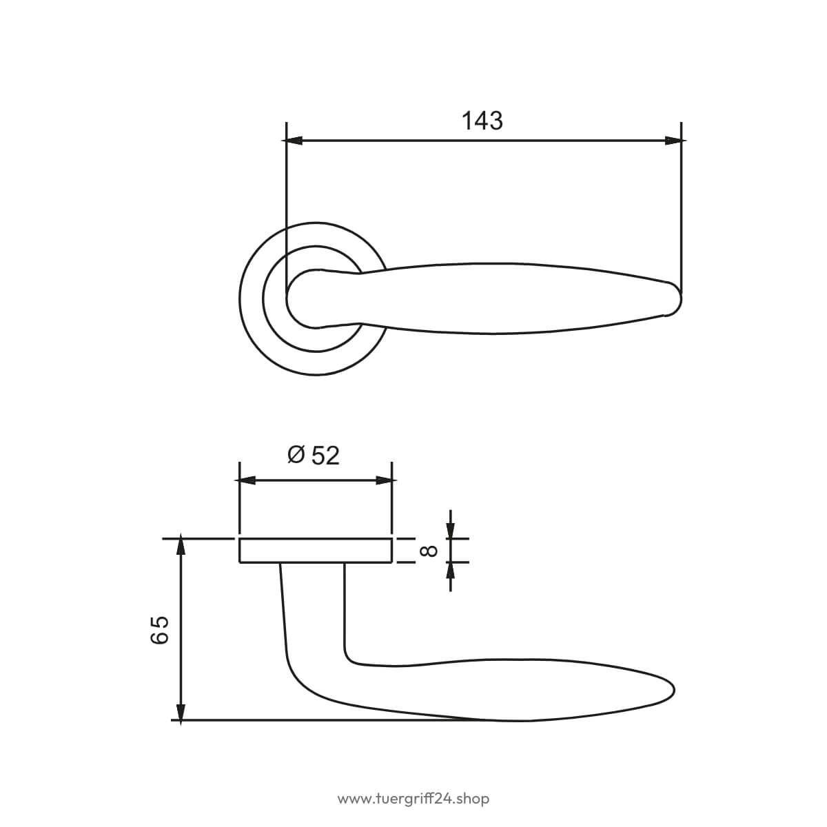 Türgriff Ancona Edelstahl matt von Griffwelt - Tuergriff24.shop
