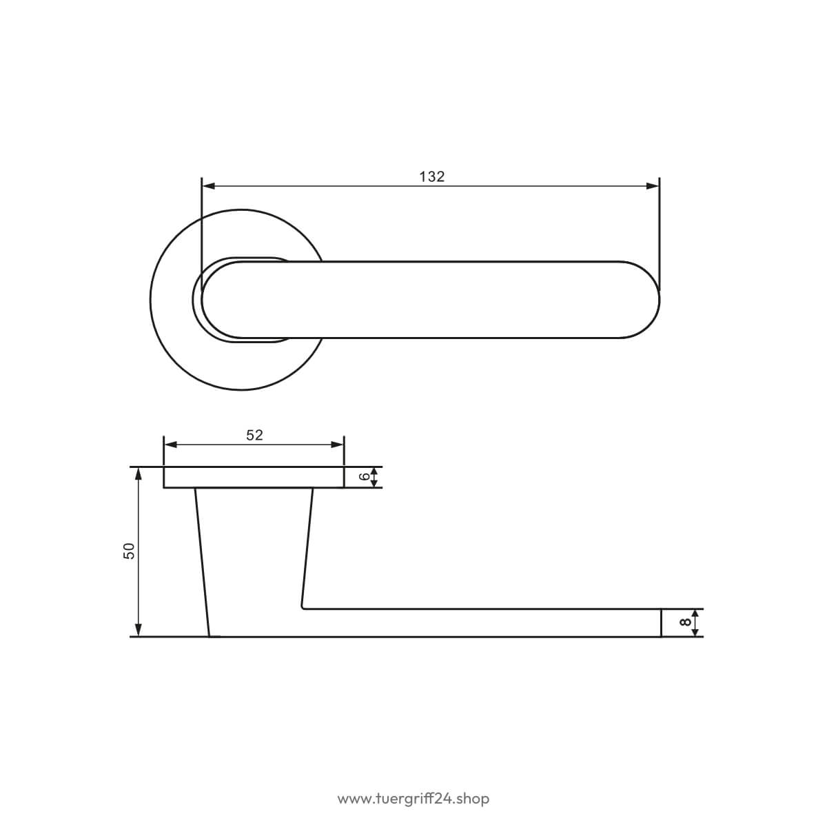 Türgriff Aversa Round Umbragrau von Griffwelt - Tuergriff24.shop