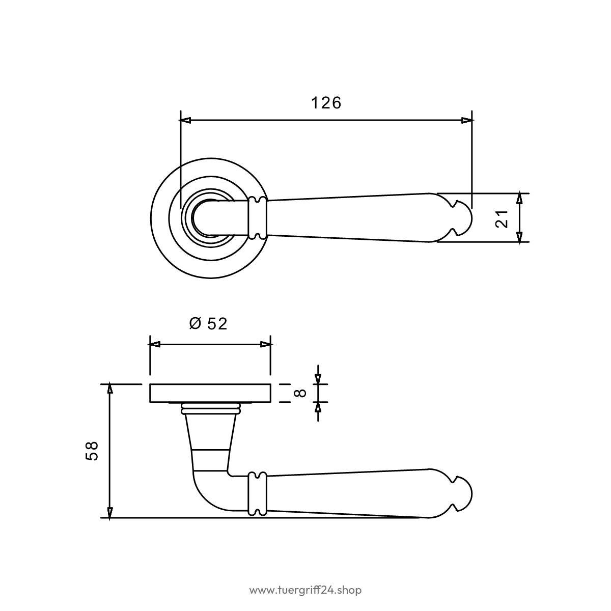 Türgriff Bologna Nikel matt von Griffwelt - Tuergriff24.shop