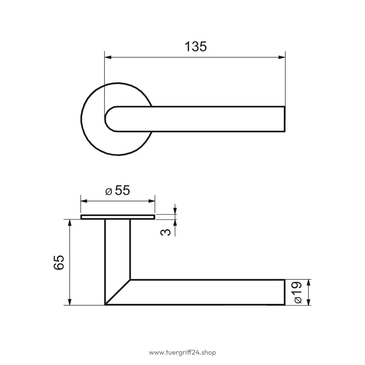 Türgriff Ferrara Flat Round Edelstahl von Griffwelt - Tuergriff24.shop