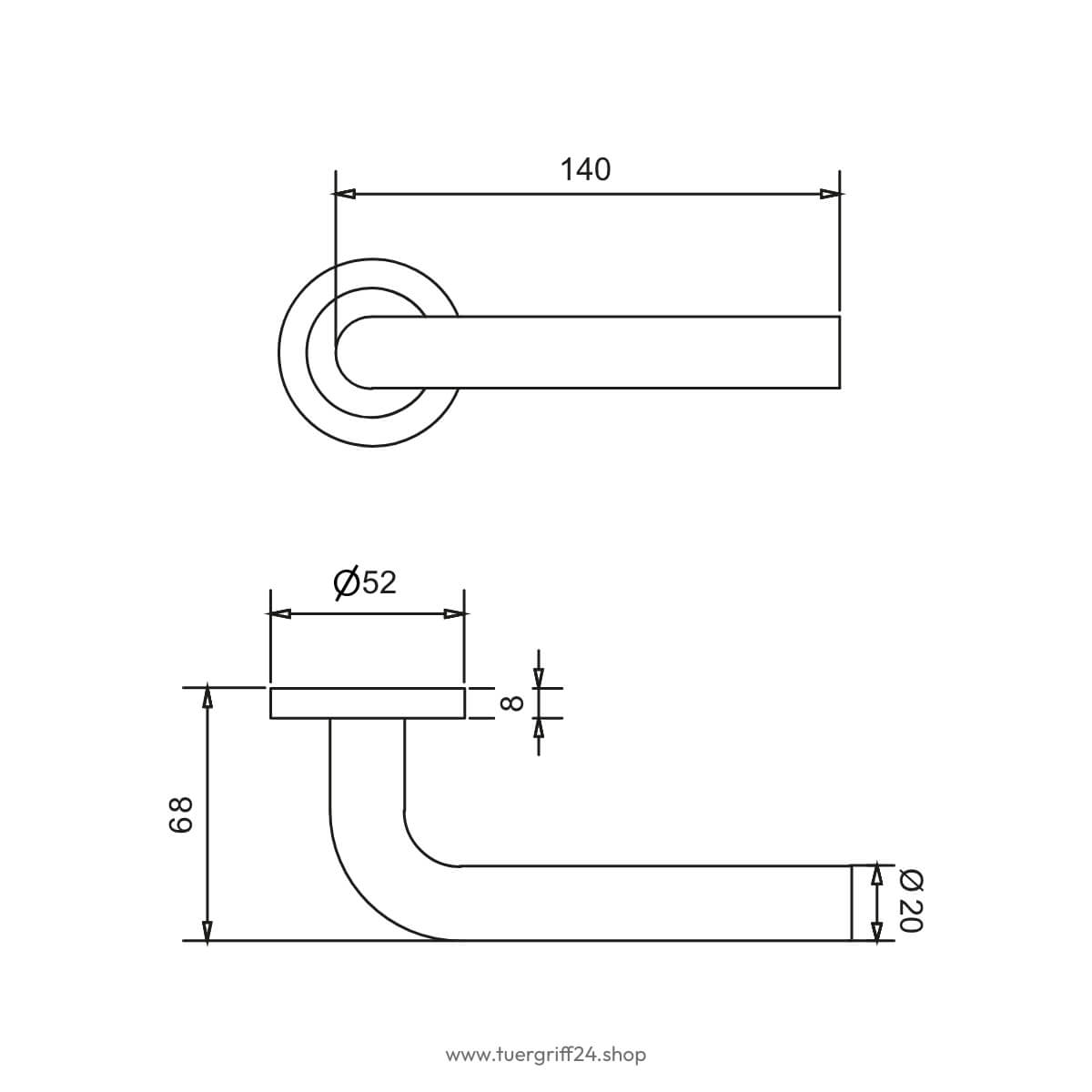 Türgriff Imola aus Edelstahl von Griffwelt - Tuergriff24.shop