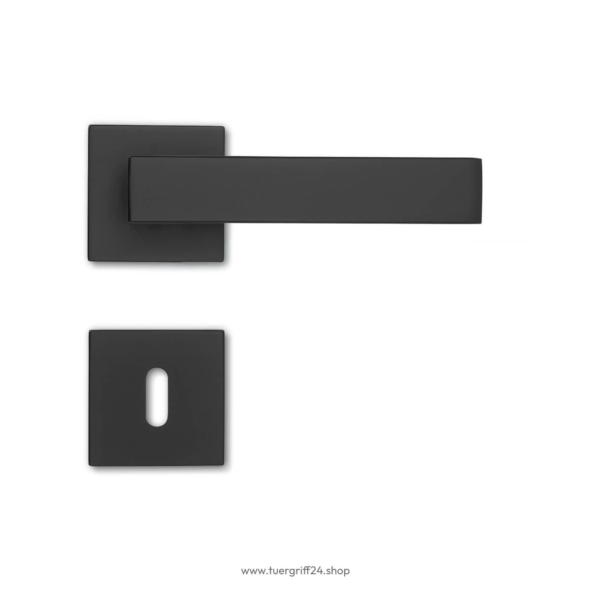 Türgriff Lucca Square Schwarz eckig von Griffwelt - Tuergriff24.shop