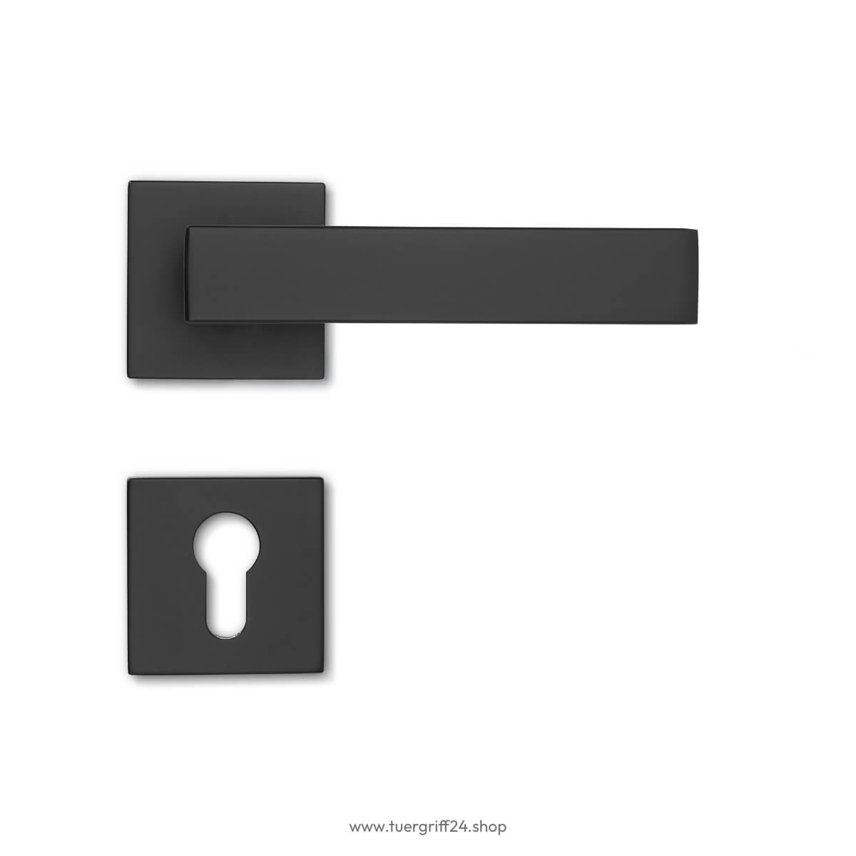 Türgriff Lucca Square Schwarz eckig von Griffwelt - Tuergriff24.shop