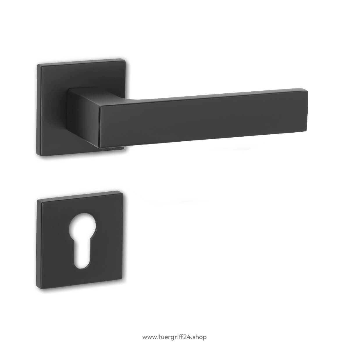 Türgriff Lucca Square Schwarz eckig von Griffwelt - Tuergriff24.shop