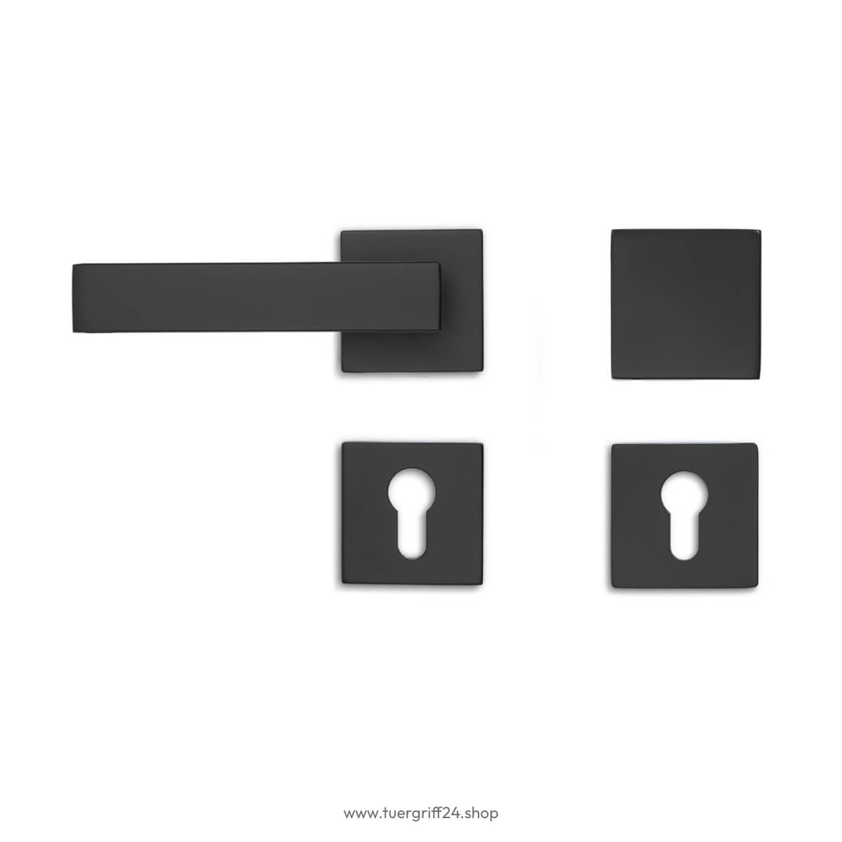 Türgriff Lucca Square Schwarz eckig von Griffwelt - Tuergriff24.shop