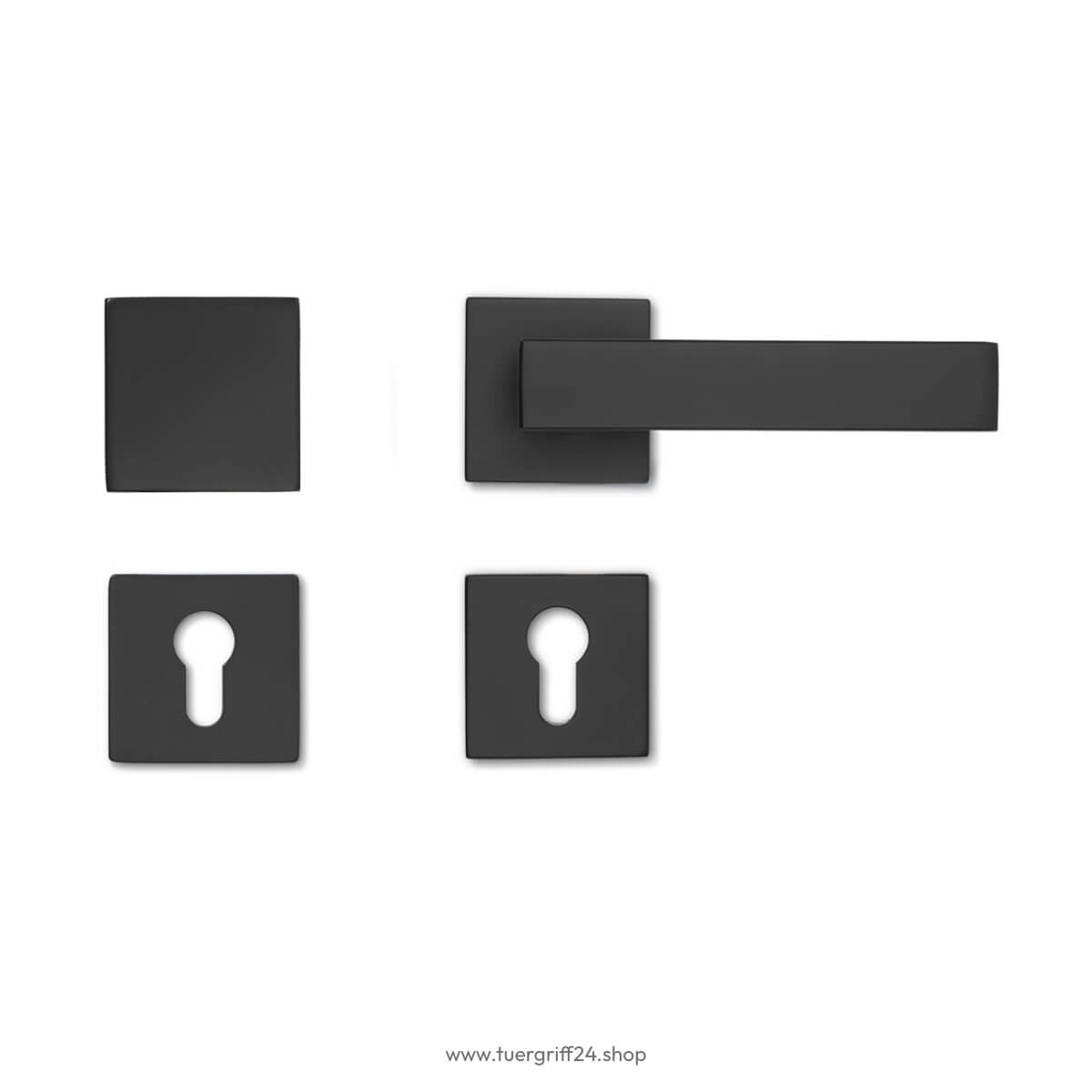 Türgriff Lucca Square Schwarz eckig von Griffwelt - Tuergriff24.shop