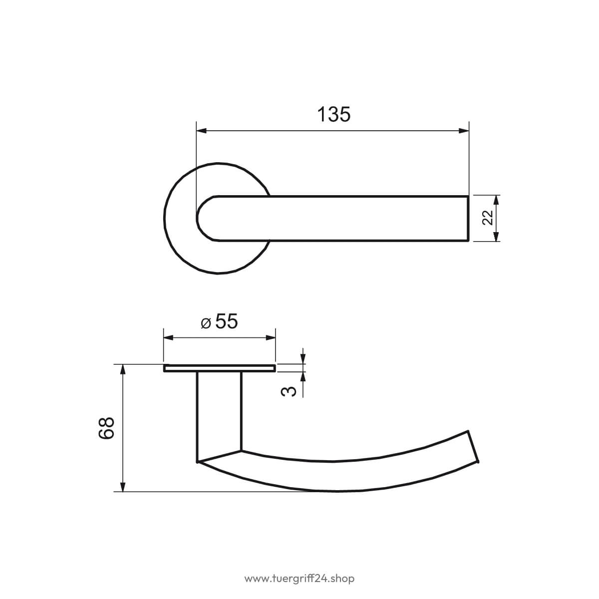 Türgriff Matera Edelstahl matt von Griffwelt - Tuergriff24.shop
