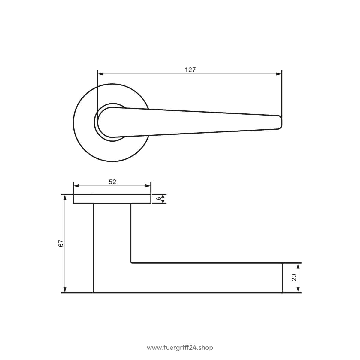 Türgriff Anzio Round Schwarz von Griffwelt - Tuergriff24.shop