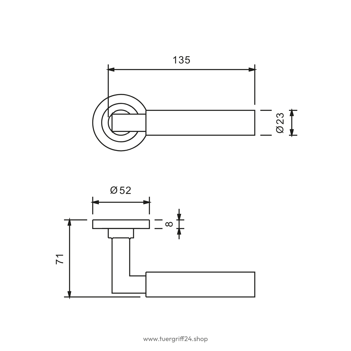 Türgriff Alessandria Edelstahl matt von Griffwelt - Tuergriff24.shop
