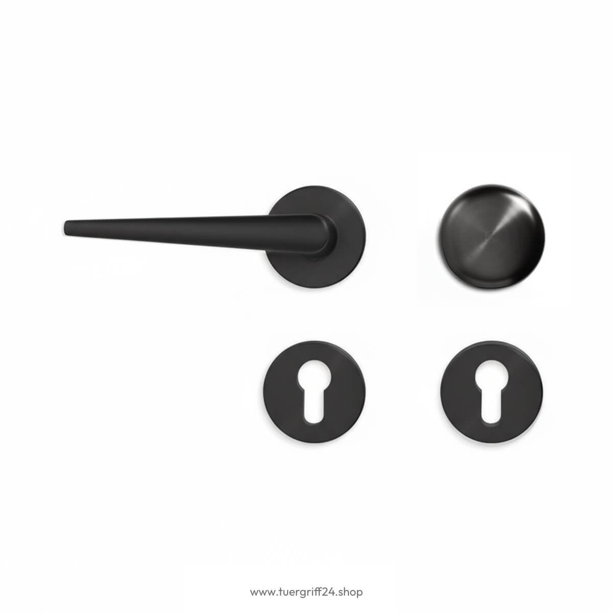 Türgriff Anzio Round Schwarz von Griffwelt - Tuergriff24.shop