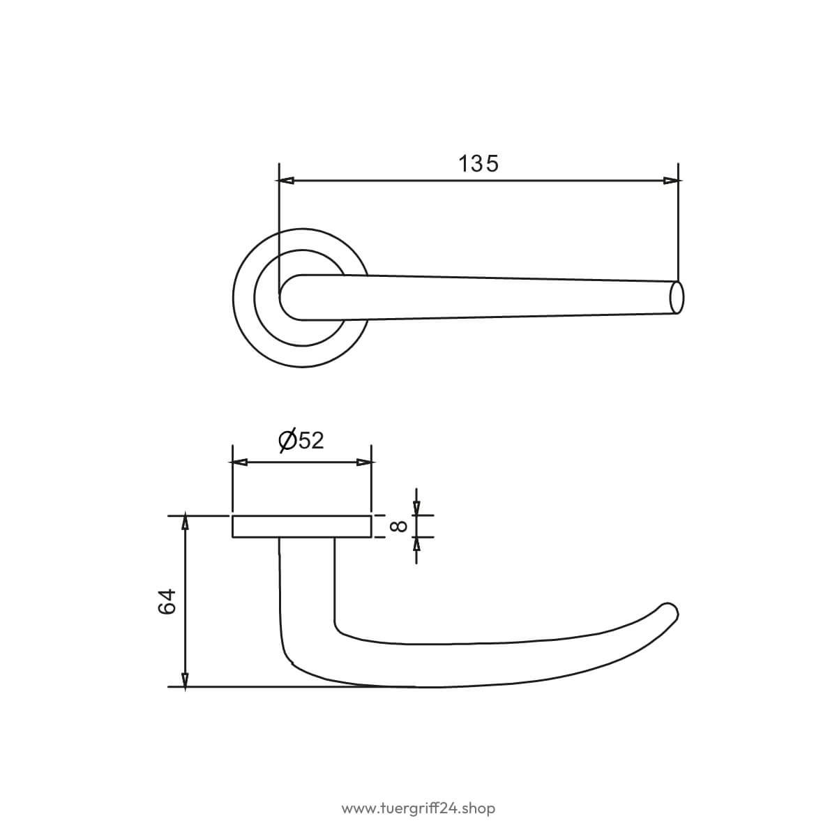 Türgriff Bergamo Edelstahl matt von Griffwelt - Tuergriff24.shop